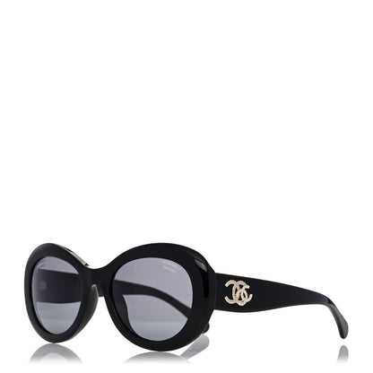 Chanel Acetate Polarized Oval CC Sunglasses 5469-B-A 1 of 8