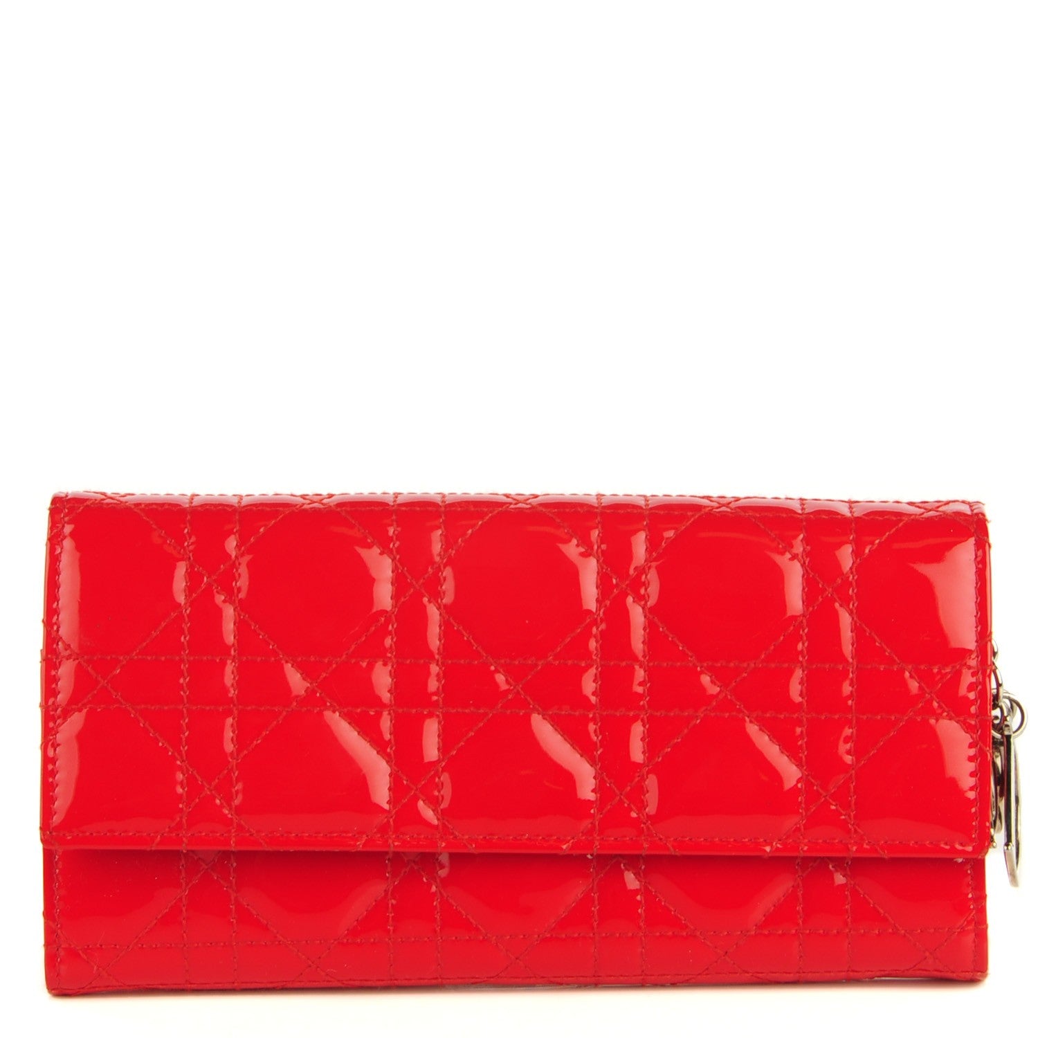 Christian Dior Patent Cannage Rendezvous Wallet Rouge 1 of 7