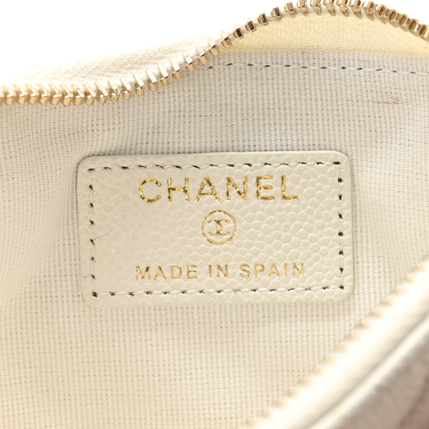 Chanel Caviar Quilted Small Cosmetic Case White 6 of 8