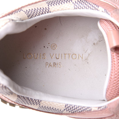 Louis Vuitton Suede Damier Azur Run Away Sneakers 37 Pink 10 of 10