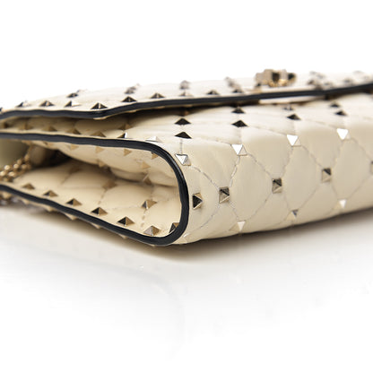 Valentino Garavani Nappa Rockstud Spike Wallet on Chain Light Ivory 10 of 13