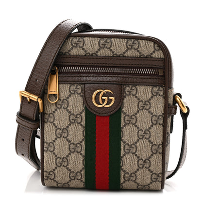 Gucci GG Supreme Monogram Web Mini Ophidia Messenger Brown 1 of 10