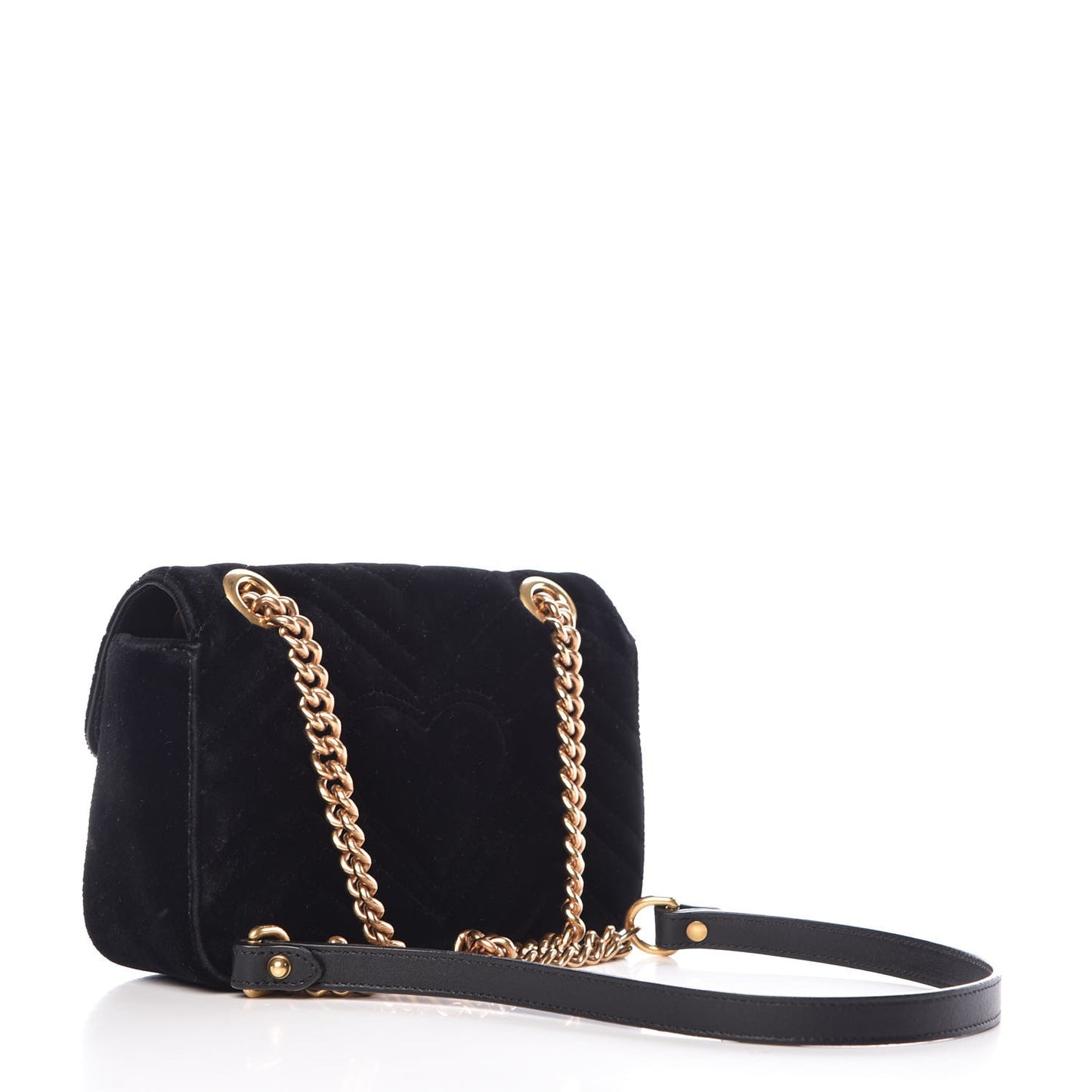 Velvet Matelasse Mini GG Marmont Shoulder Bag Black
