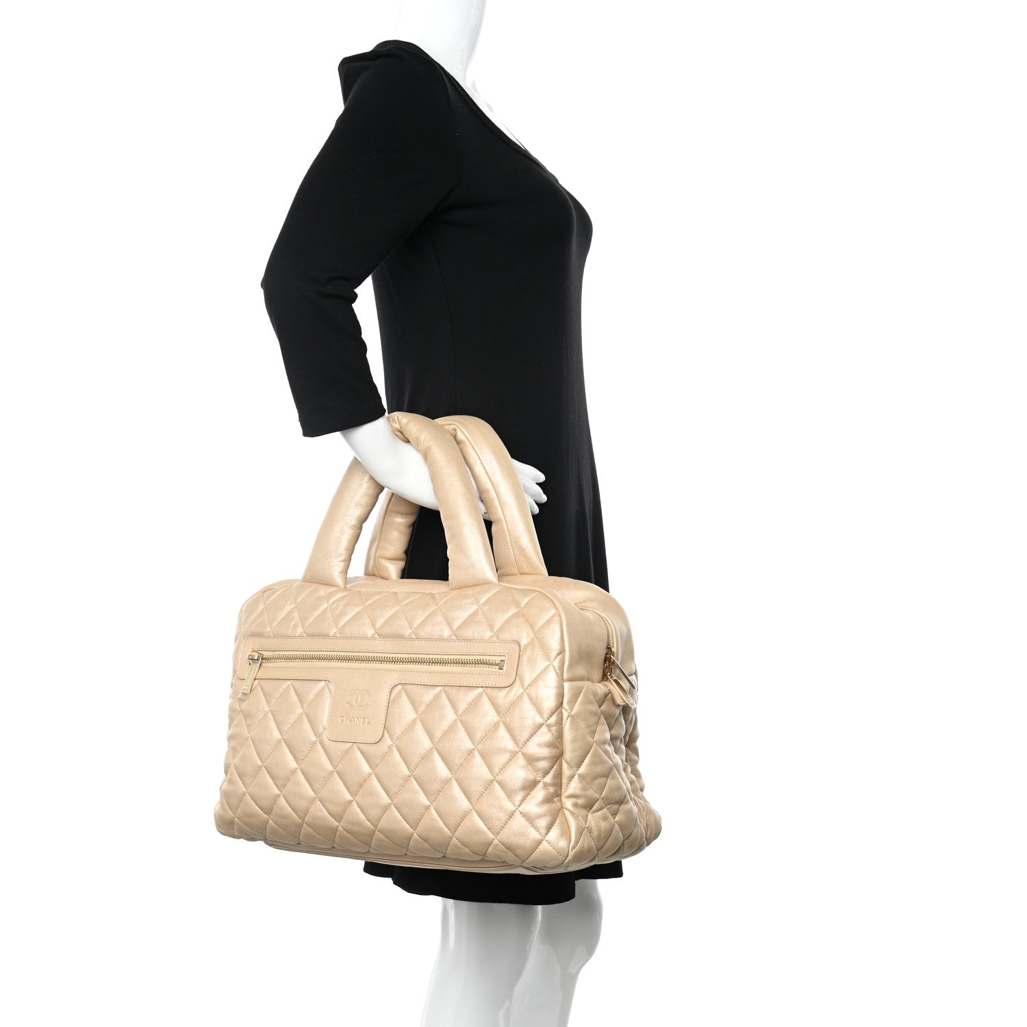 Chanel Lambskin COCO Cocoon Bowler Light Gold 2 of 10