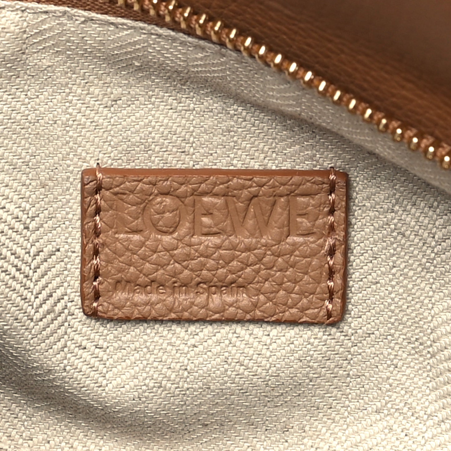 Grained Calfskin Small Puzzle Edge Bag Toffee