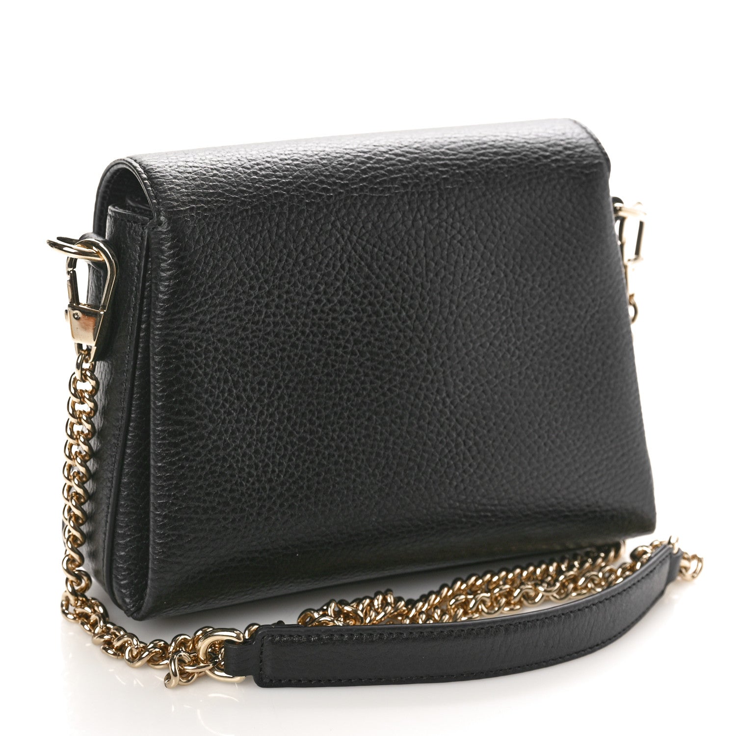 Gucci Dollar Calfskin Interlocking G Crossbody Bag Black 2 of 10