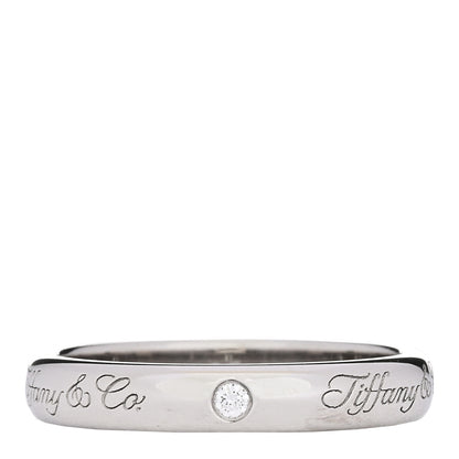 Tiffany Platinum Diamond 3mm Notes Ring 48 4.5 1 of 5