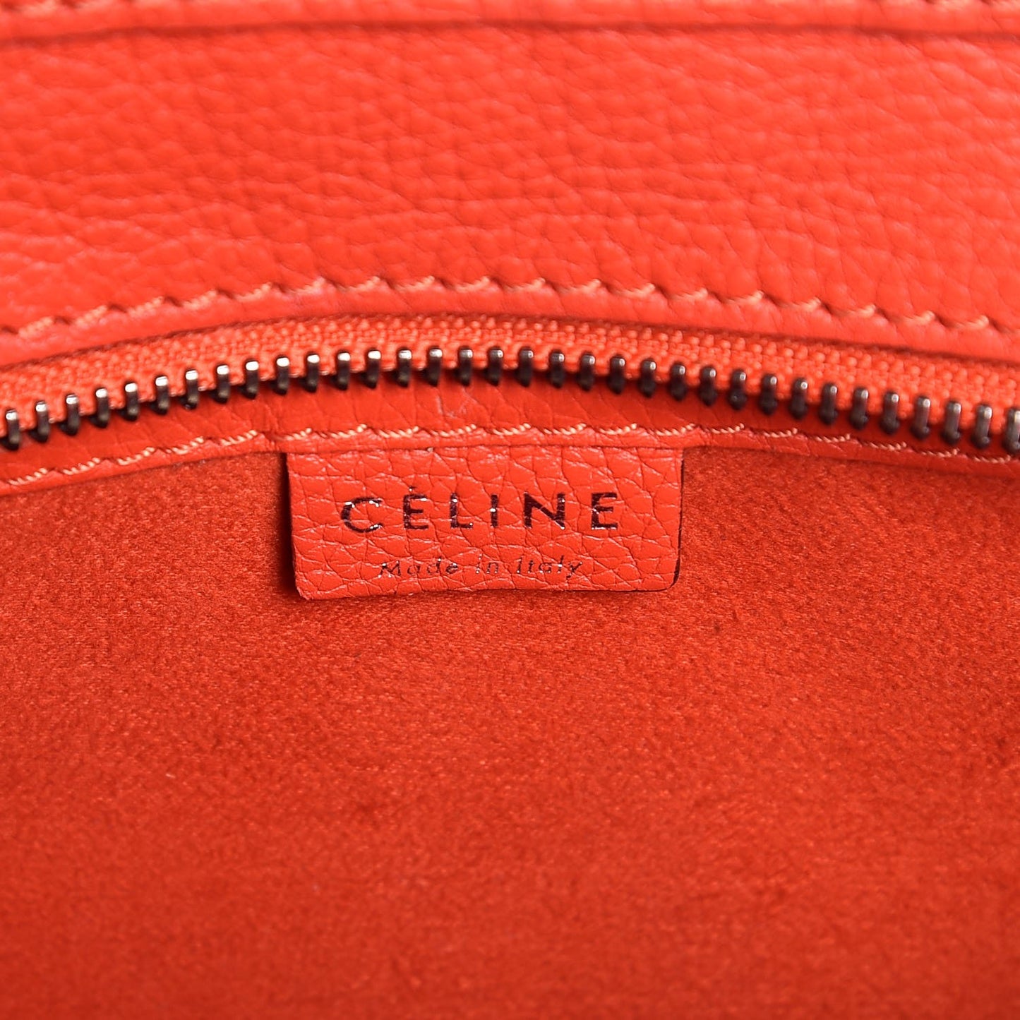Drummed Calfskin Nano Luggage Vermillion