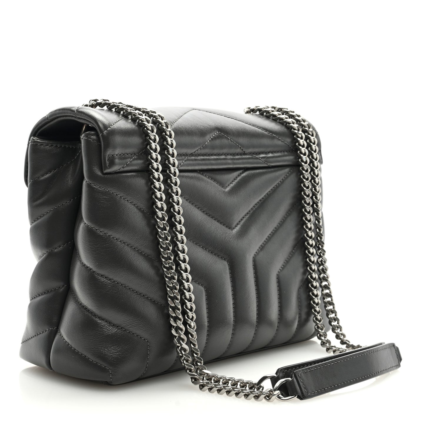 Calfskin Y Quilted Monogram Small Loulou Chain Satchel Storm