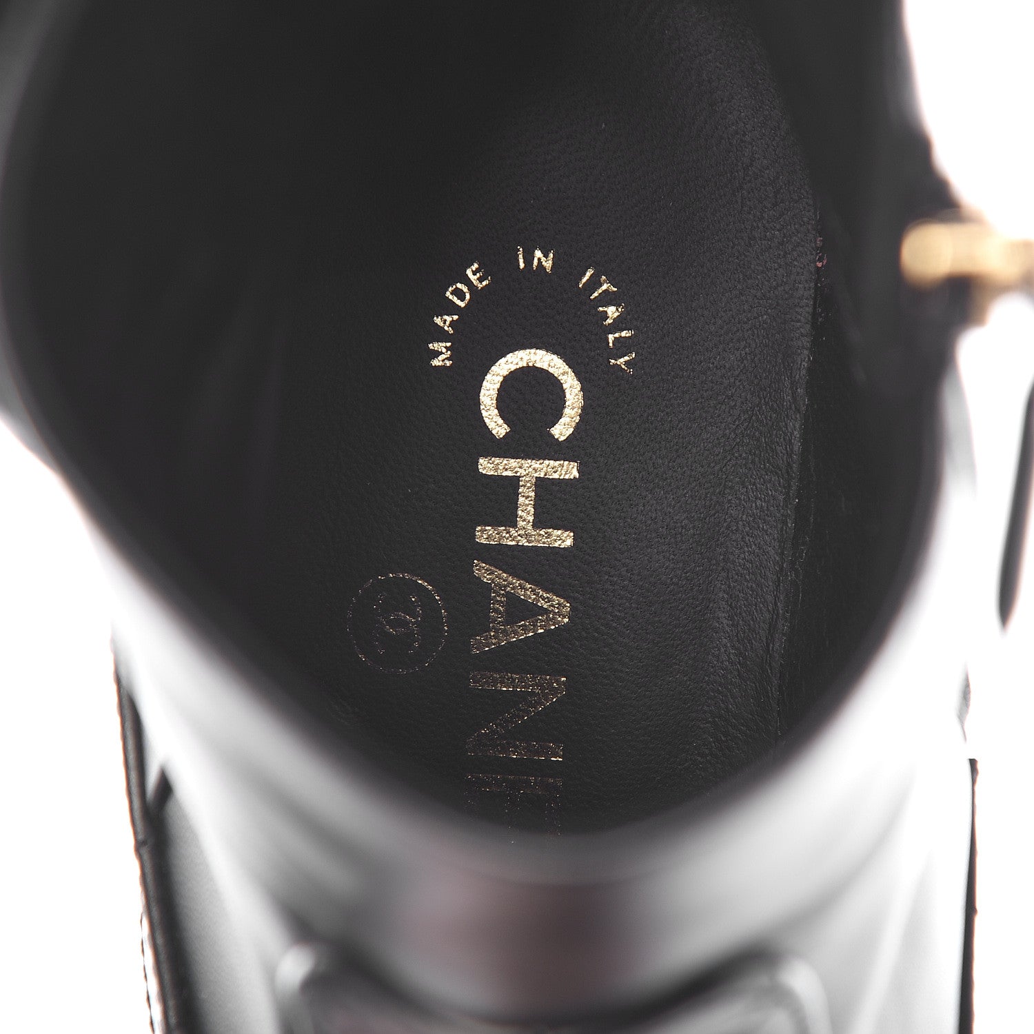 Chanel Lambskin Pearl Short Boots 37 Black Gold 8 of 11