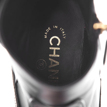 Chanel Lambskin Pearl Short Boots 37 Black Gold 8 of 11