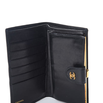 Chanel Lambskin Diamond Stitched French Wallet Black 10 of 11
