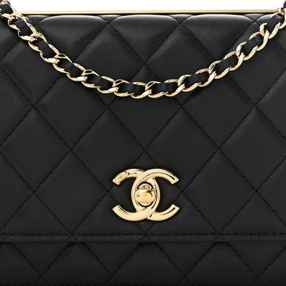 Chanel Lambskin Quilted Trendy CC Wallet On Chain WOC Black 8 of 10