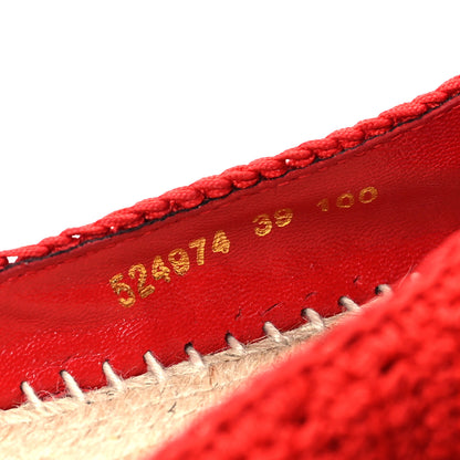Gucci Cotton Malaga Kid Crochet Pearly GG Lilibeth Espadrille 39 Hibiscus Red 8 of 10