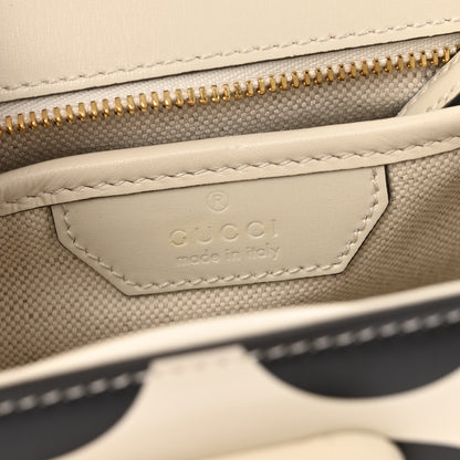 Gucci Calfskin Web Geometric Print Small Bamboo 1947 Top Handle Bag White Multicolor 6 of 13
