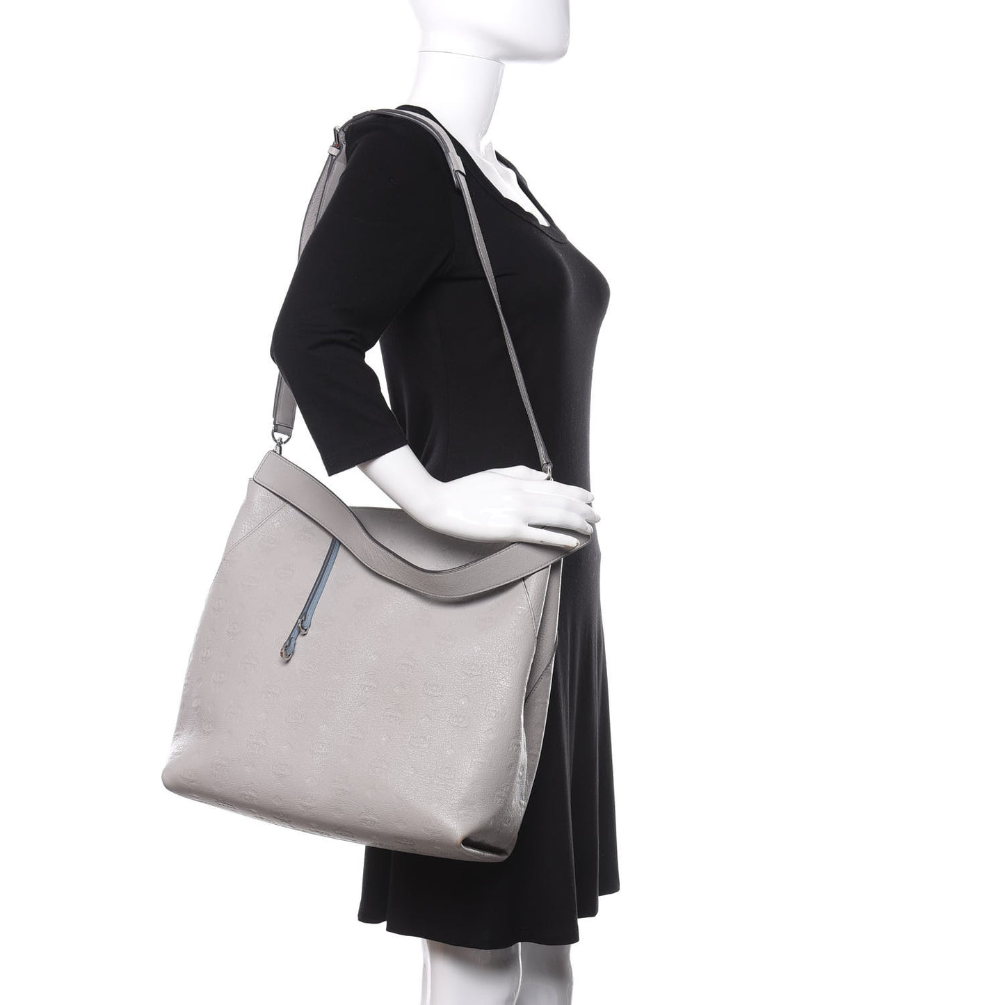 Calfskin Ottomar Monogram Large Klara Hobo Dove