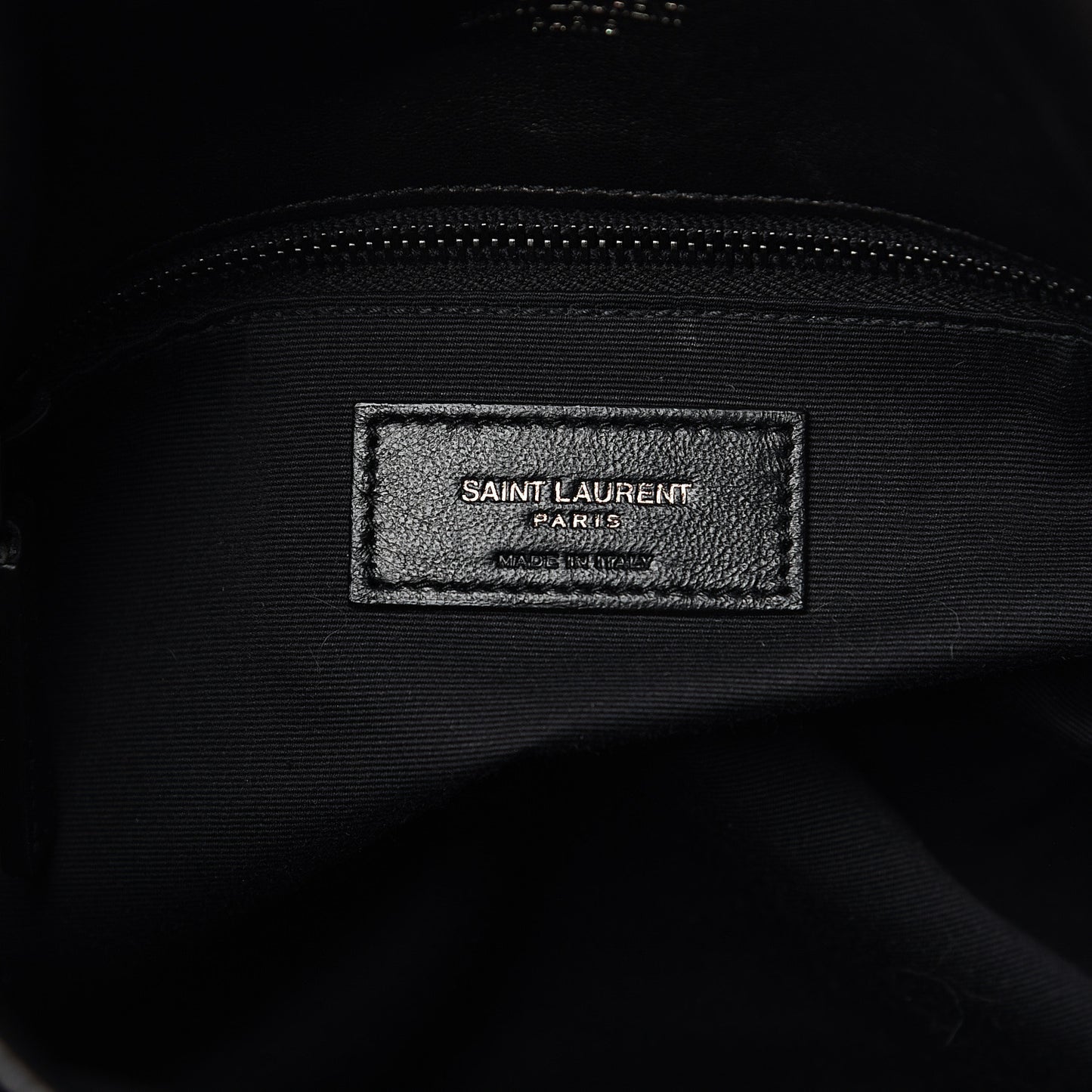 Lambskin Quilted Small Loulou Puffer Monogram Chain Satchel Black