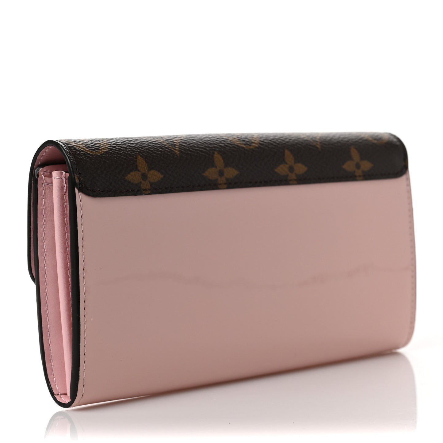 Patent Calfskin Monogram Cherrywood Wallet Rose Ballerine