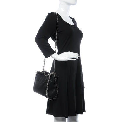 Stella McCartney Shaggy Deer Mini Falabella Fold Over Tote Black 2 of 8