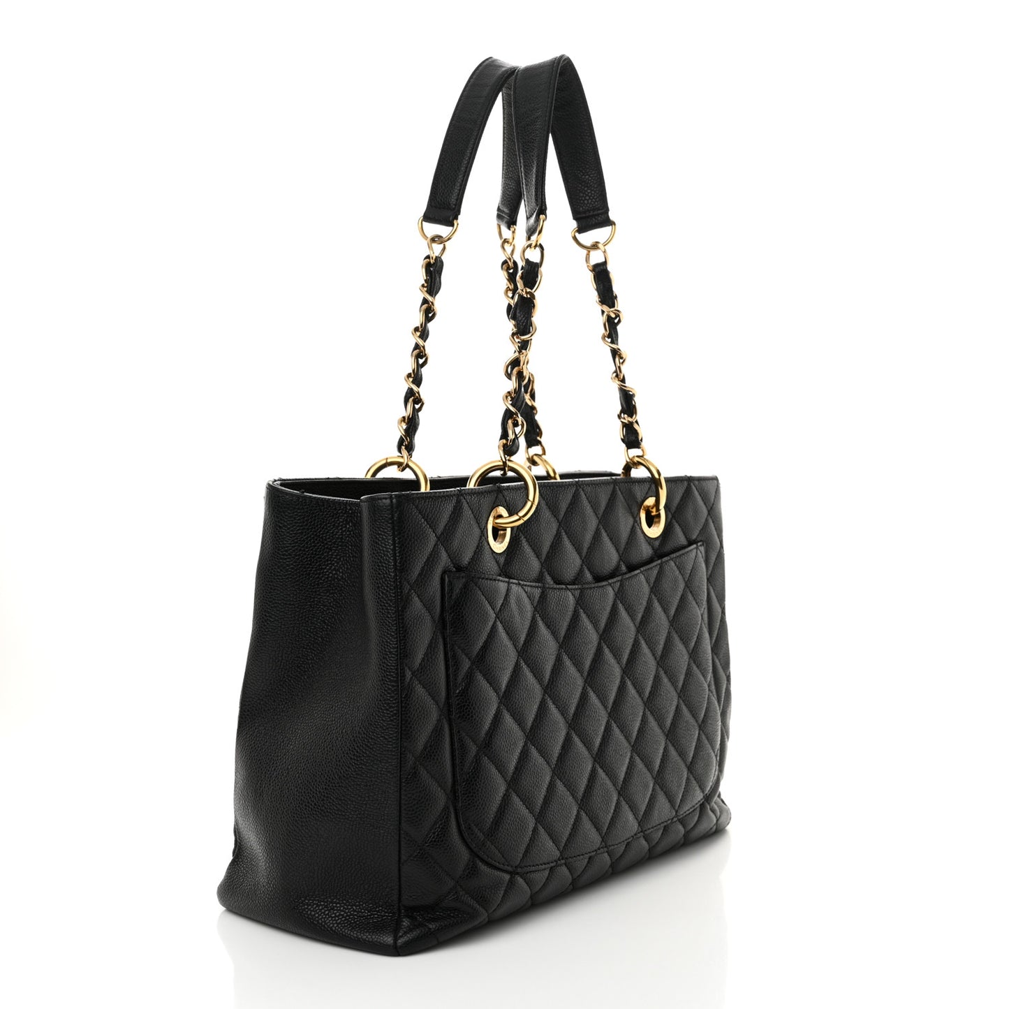 Caviar Quilted Grand Shopping Tote GST Black