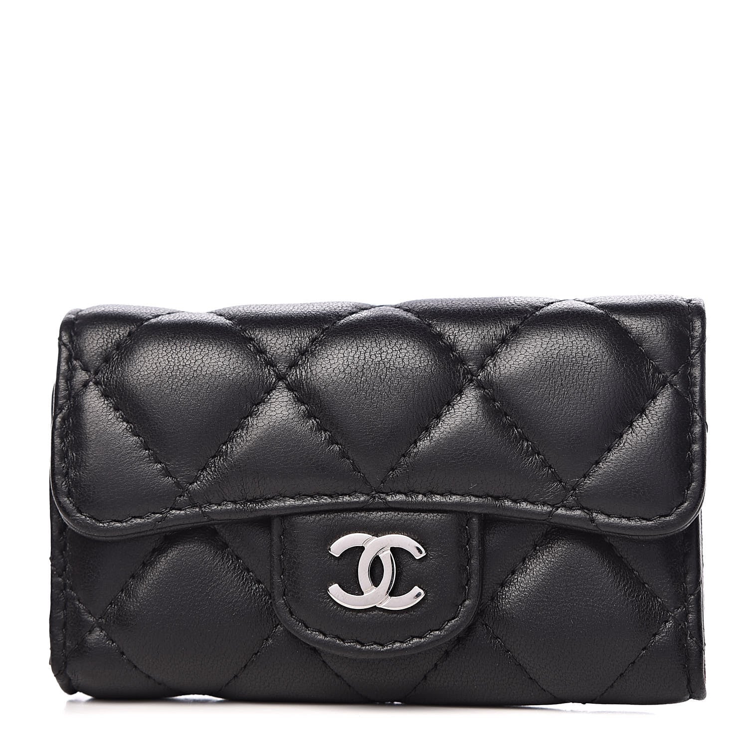 Chanel Lambskin Quilted 6 Key Holder Black 1 of 13