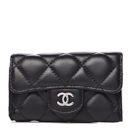 Chanel Lambskin Quilted 6 Key Holder Black 1 of 13