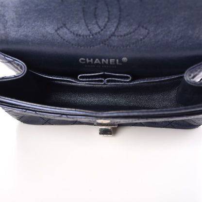 Chanel Metallic Aged Calfskin Quilted 2.55 Reissue 224 Flap Blue 5 of 11