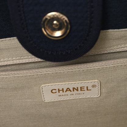 Chanel Mixed Fibers Small Deauville Tote Navy 7 of 11