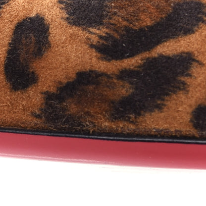 Christian Louboutin Veau Velours Leopard Clare Sling 80 Pumps 37.5 Caramel 10 of 11