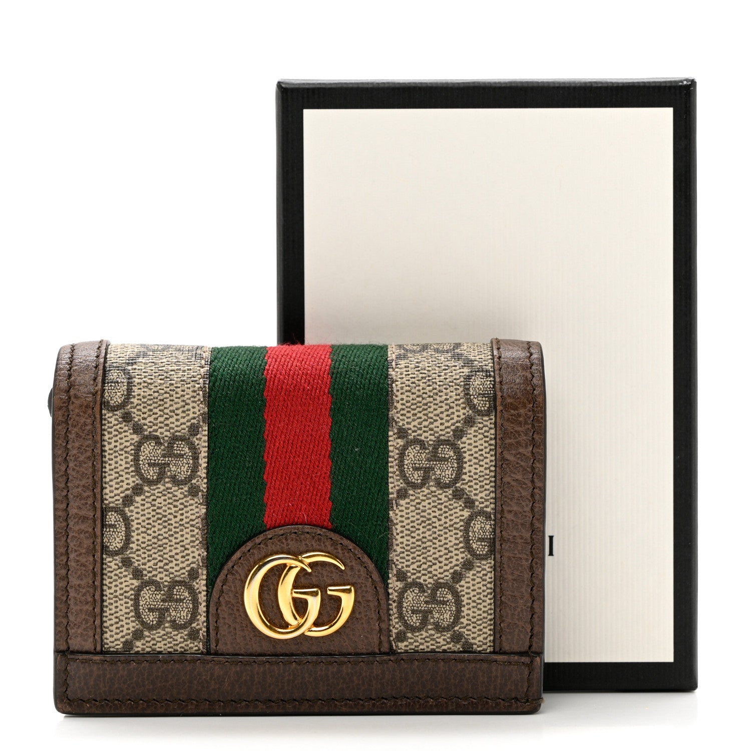 Gucci GG Supreme Monogram Web Ophidia Card Case Beige New Acero 8 of 8