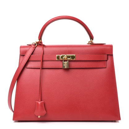 Hermes Courchevel Kelly Sellier 32 Rouge Vif 1 of 36