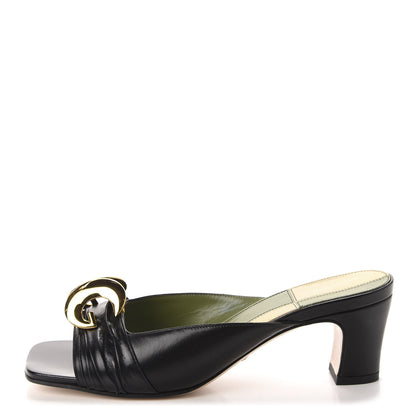 Gucci Malaga Kid Half Moon GG Square Toe Slide Sandals 36.5 Black 1 of 9