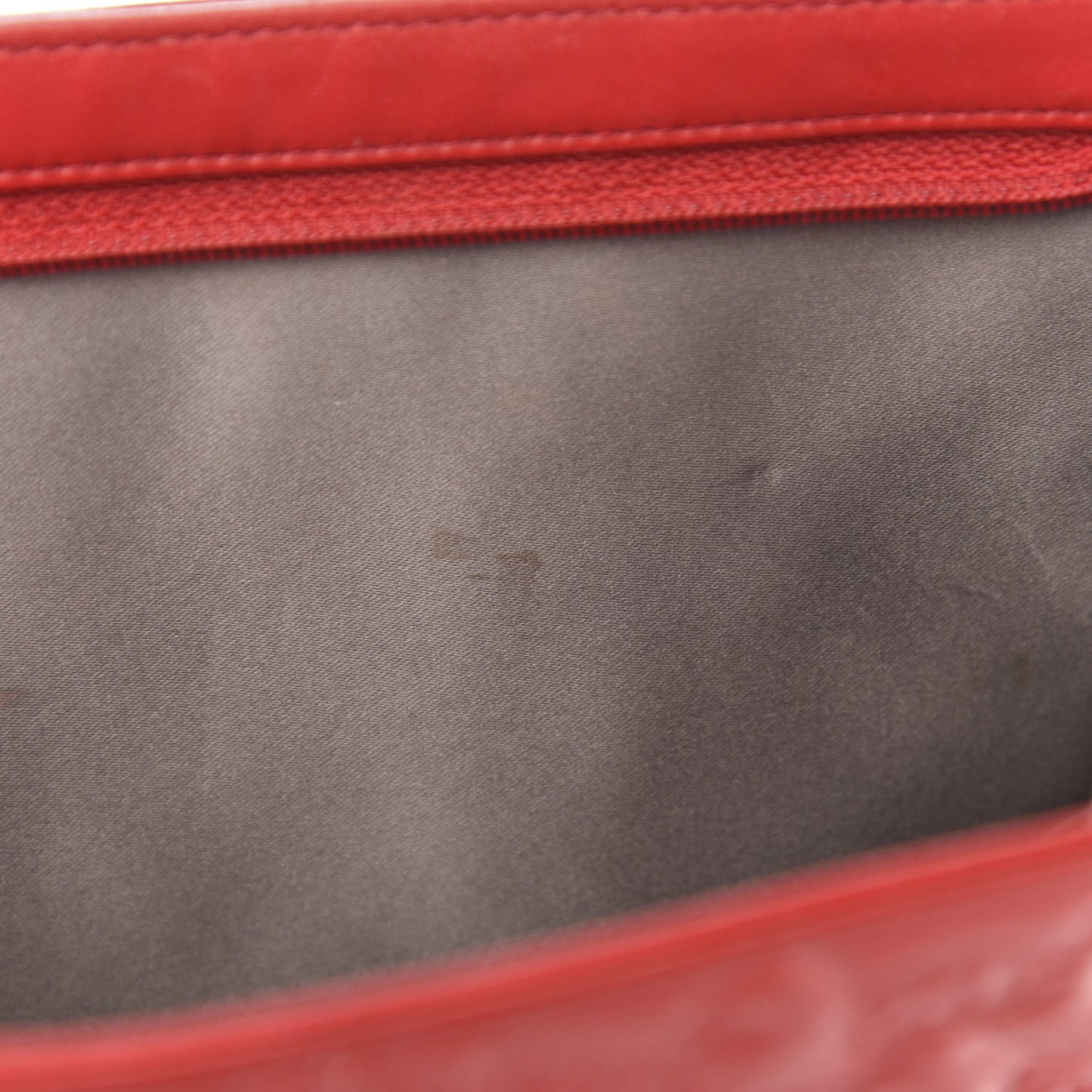Patent Calfskin Lucky Symbols Pochette Red