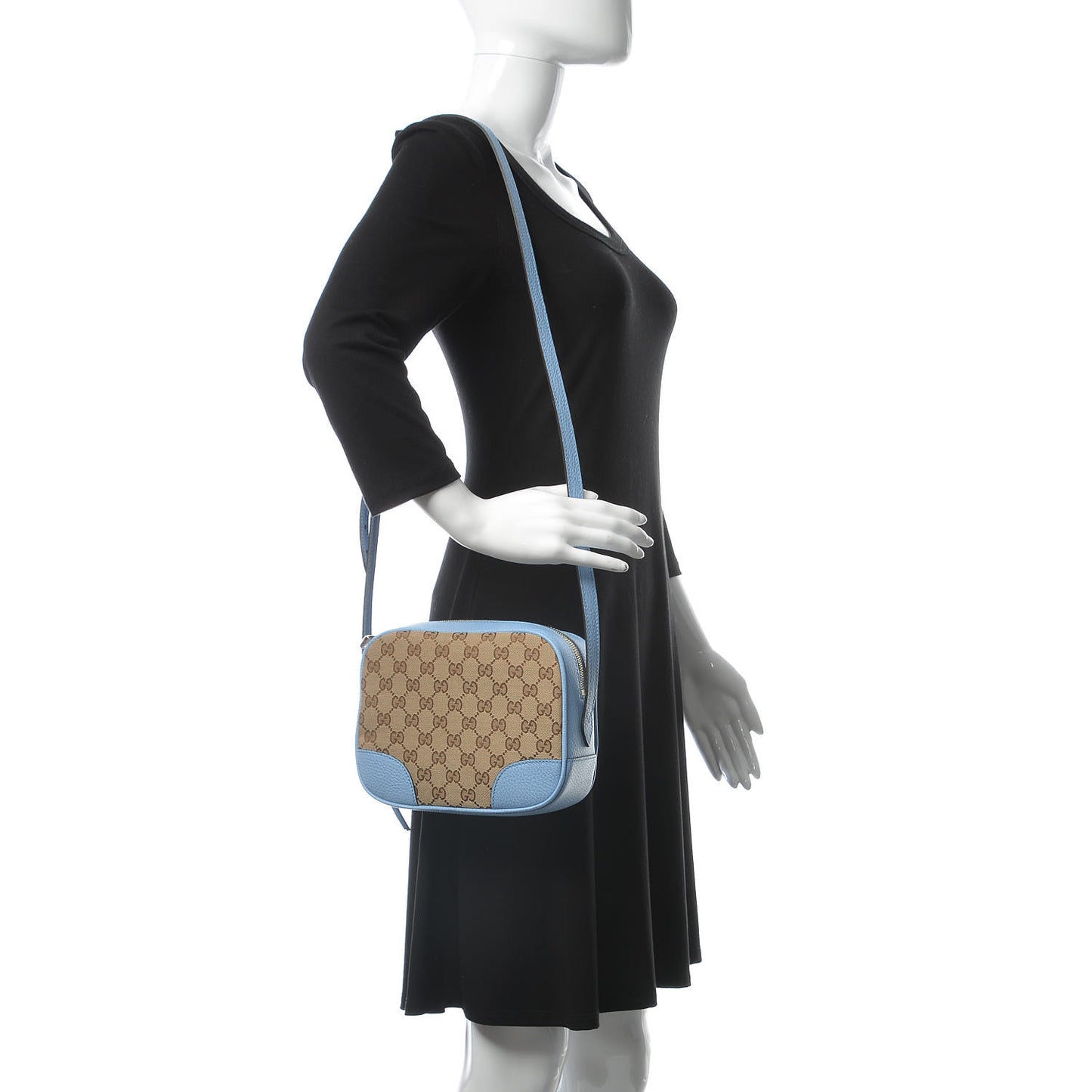 Monogram Mini Bree Messenger Bag Beige Mineral Blue