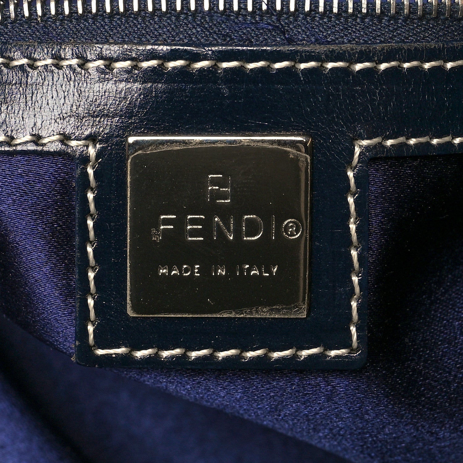 Fendi Zucchino Shopping Tote Navy 5 of 9