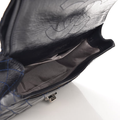 Chanel Glazed Calfskin Quilted Surpique 2.55 Reissue Flap Navy 5 of 7