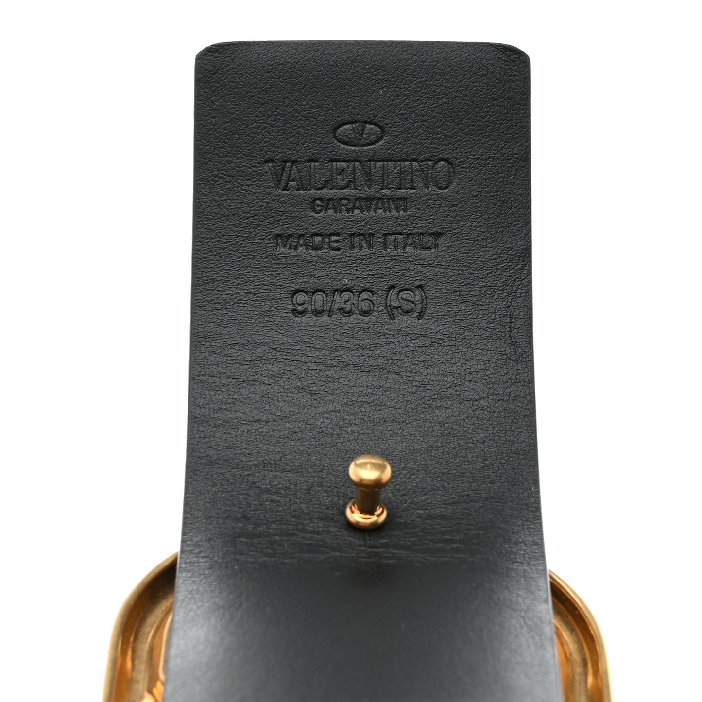 Glossy Calfskin VLogo Belt 90 36 Black