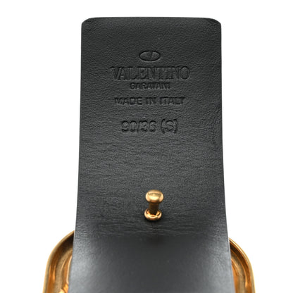 Valentino Garavani Glossy Calfskin VLogo Belt 90 36 Black 7 of 8