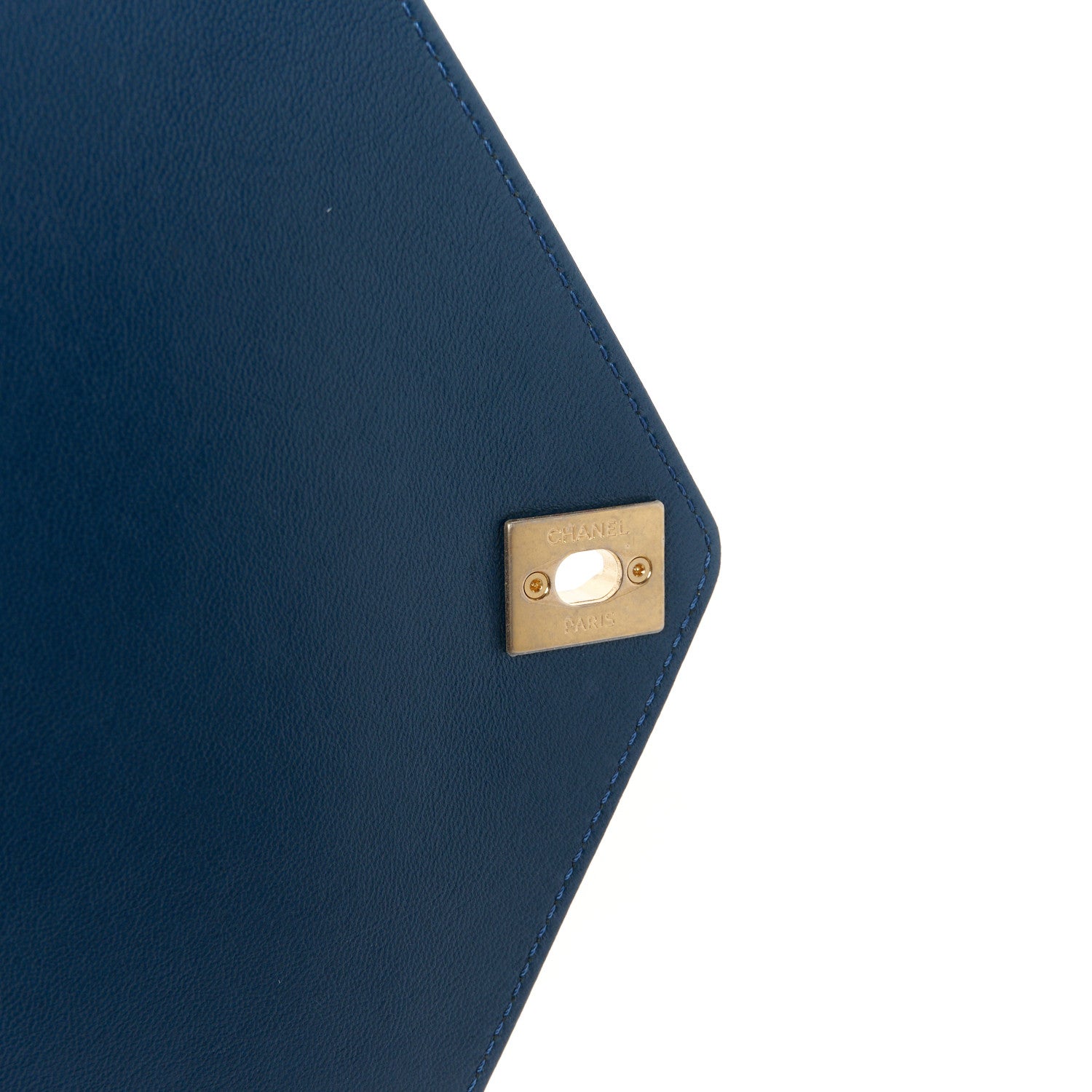 Chanel Lambskin Chevron Stitched Large Envelope Flap Blue 9 of 12