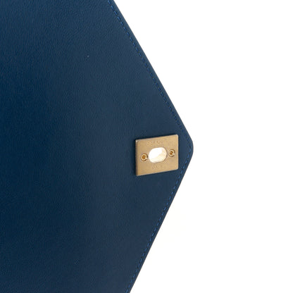 Chanel Lambskin Chevron Stitched Large Envelope Flap Blue 9 of 12