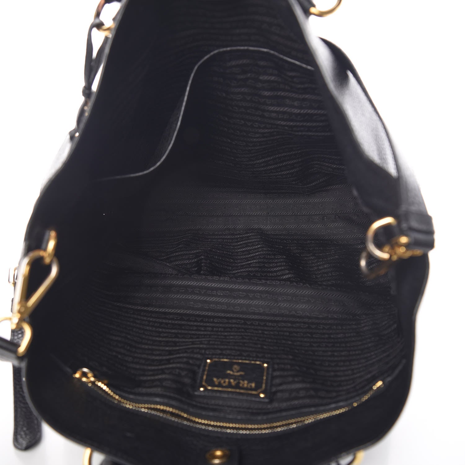 Prada Vitello Daino Tote Black 10 of 12