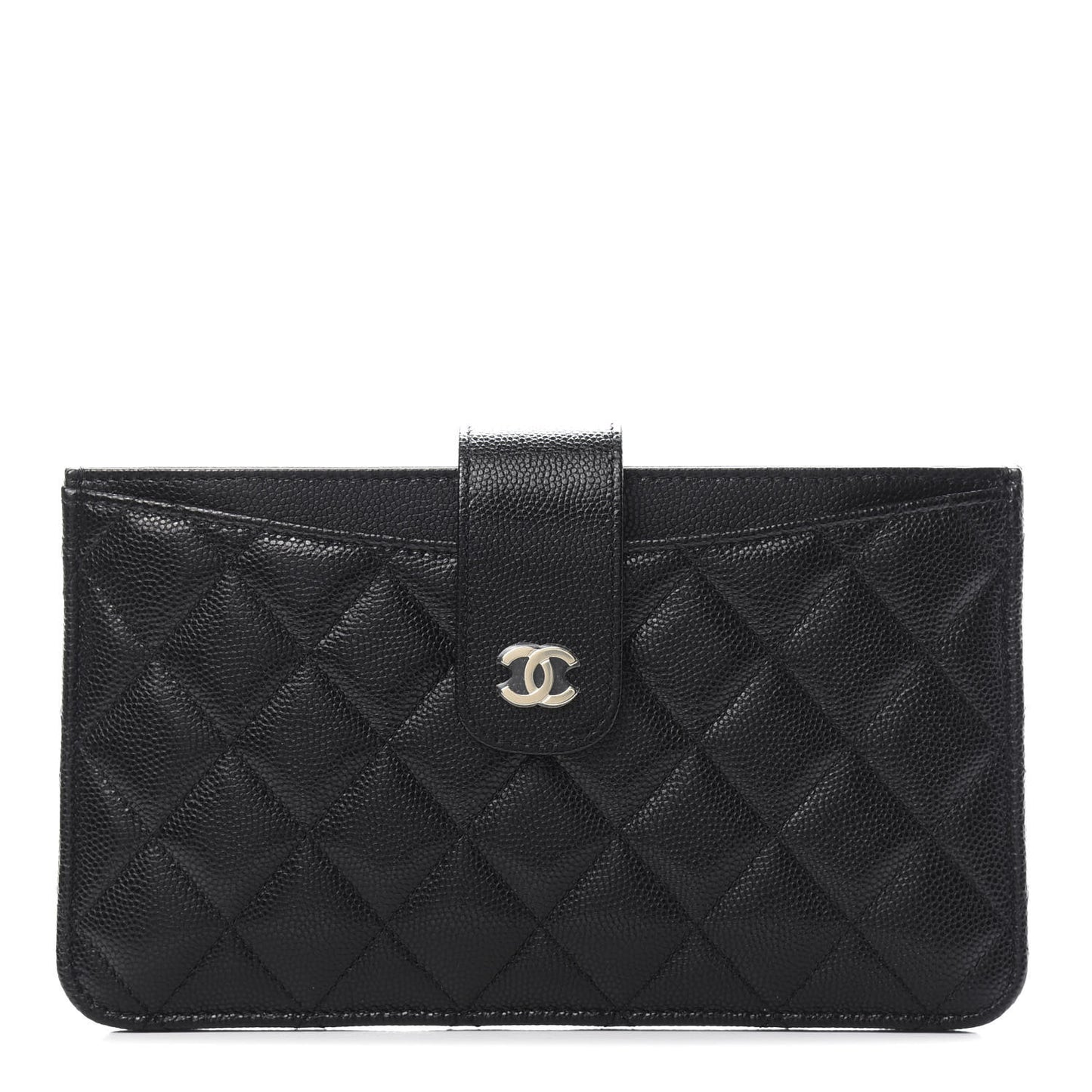 Caviar Quilted Classic Strap Pouch Black