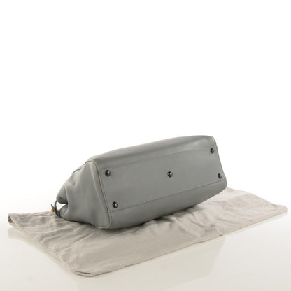 Fendi Vitello Suede Medium Peekaboo Iconic Satchel Grigio Chiaro 5 of 10