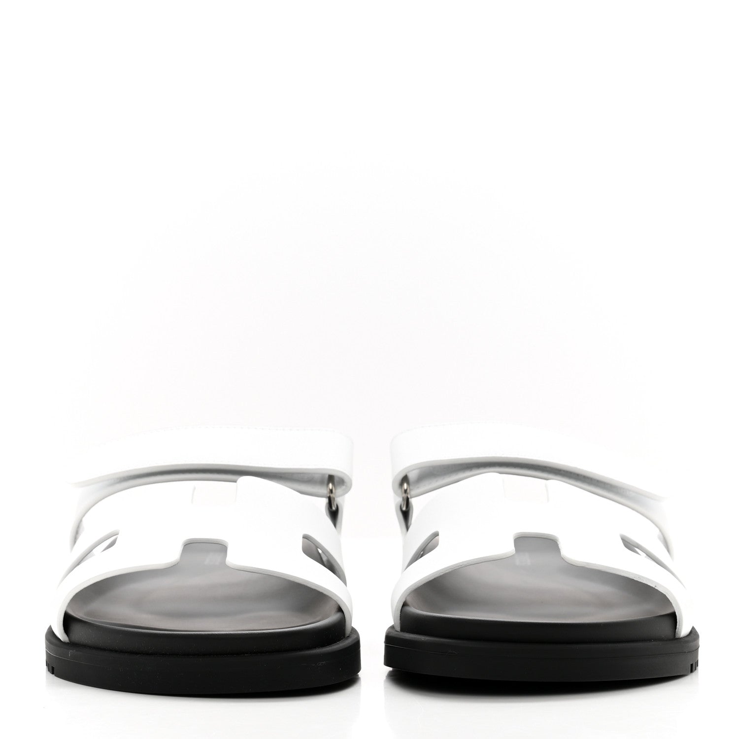 Hermes Calfskin Womens Chypre Sandals 37 White 2 of 9