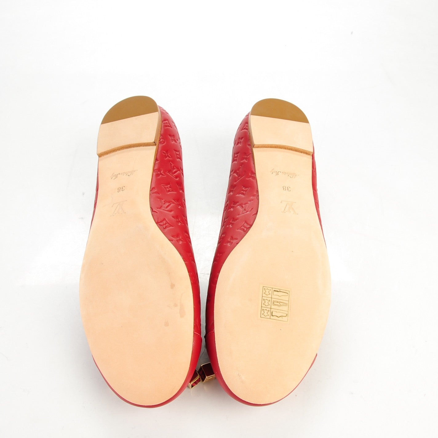 Louis Vuitton Calfskin Embossed Monogram Debbie Ballerina Flats 38 5 of 10