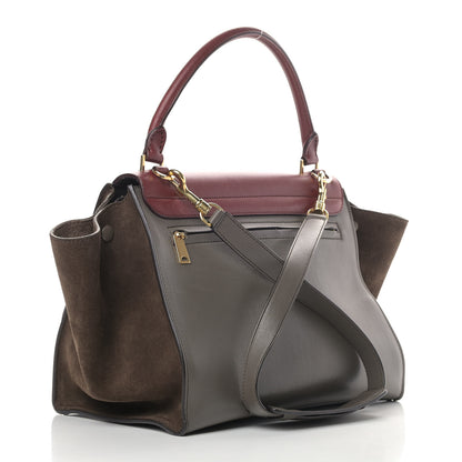 Celine Calfskin Suede Medium Tri-Color Trapeze Taupe 3 of 11