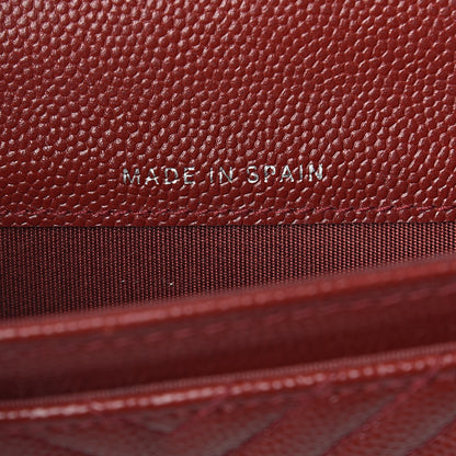 Chanel Caviar Chevron Quilted Flap Boy Card Holder Dark Red 7 of 18
