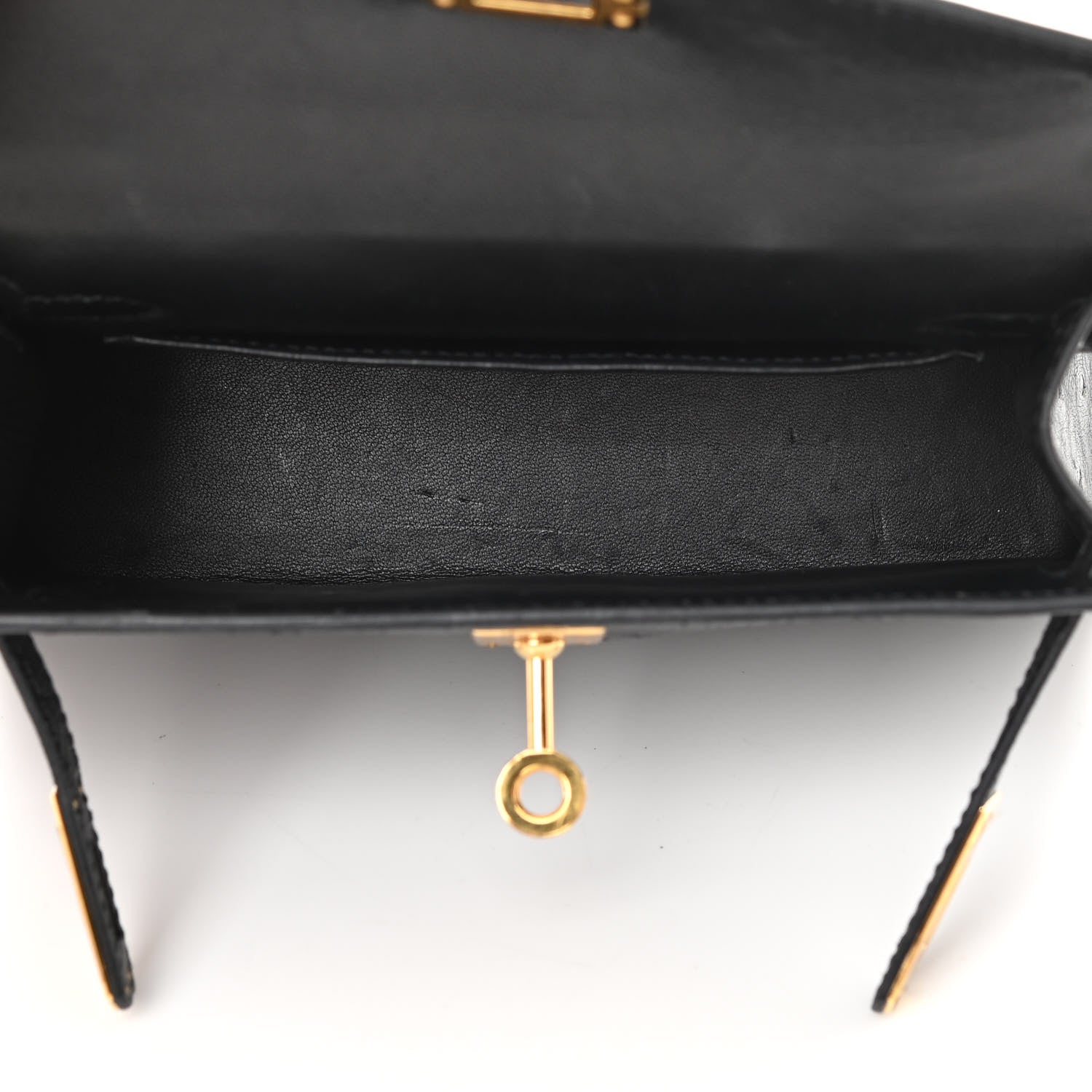 Hermes Ostrich Kelly Sellier Mini 20 Black 5 of 12