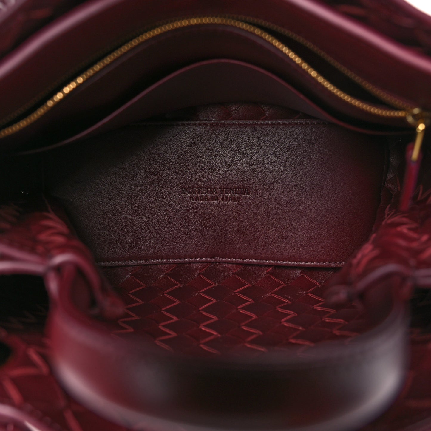 Nappa Intrecciato Small Andiamo Shoulder Bag Barolo