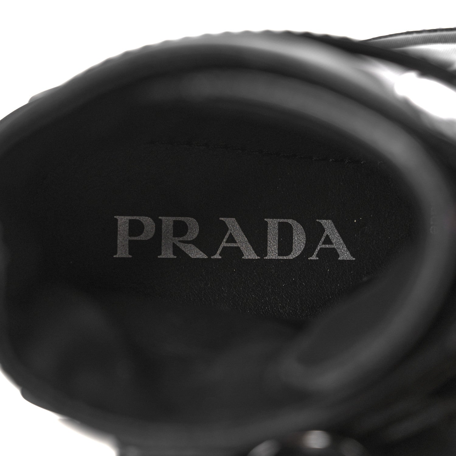 Prada Spazzolato Rois Nylon Metal Triangle Logo Monolith Pouch Pocket 55mm Boots 39 Black 7 of 9